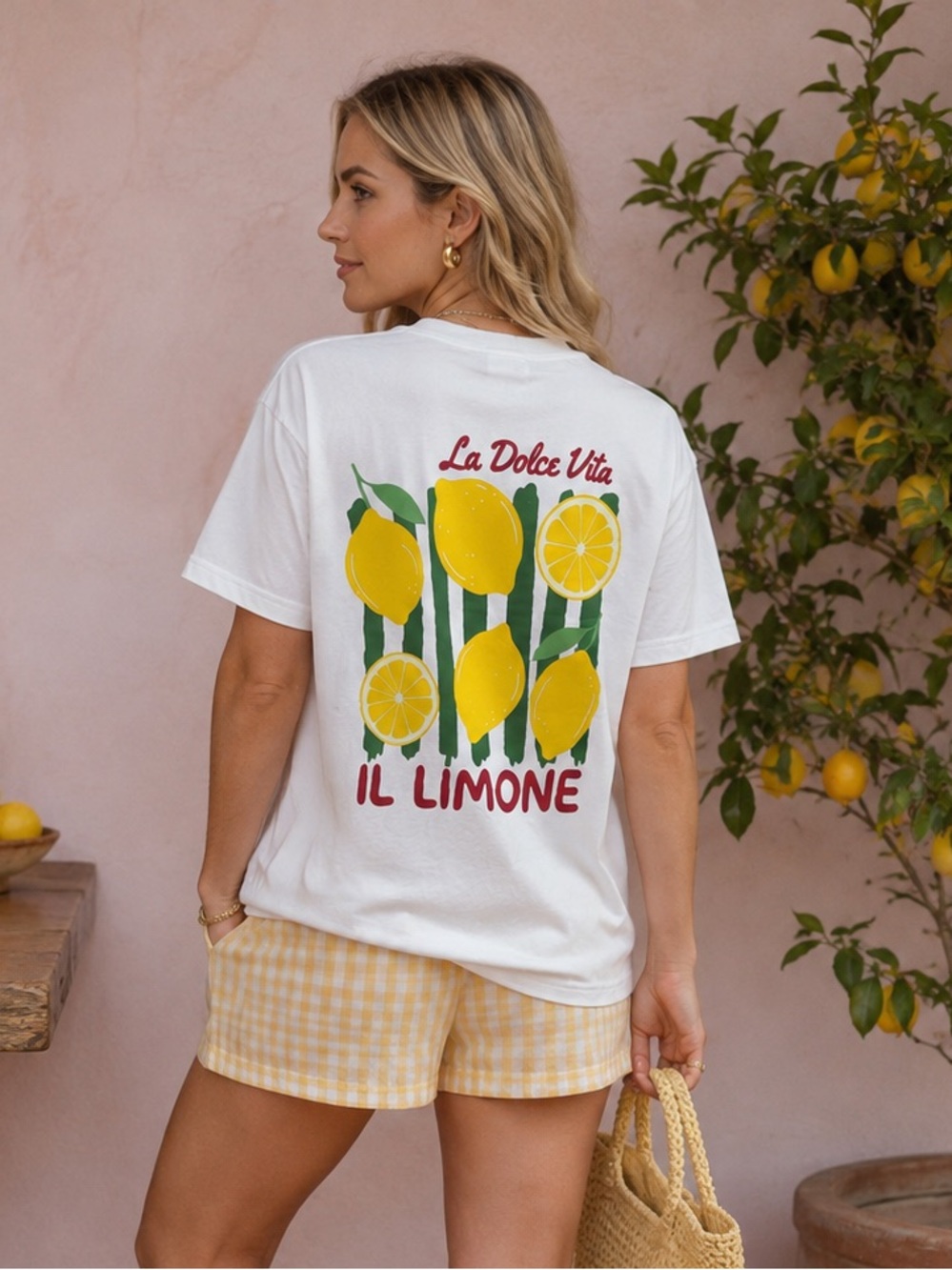 Dolce Vita White Il Limone Lemon Graphic Tee